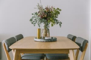 Dining table styling and accessories for a small one bedroom serviced apartment