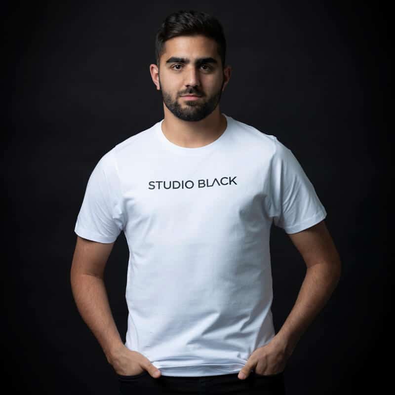 Studio-Black-Apparel-White-Tshirt